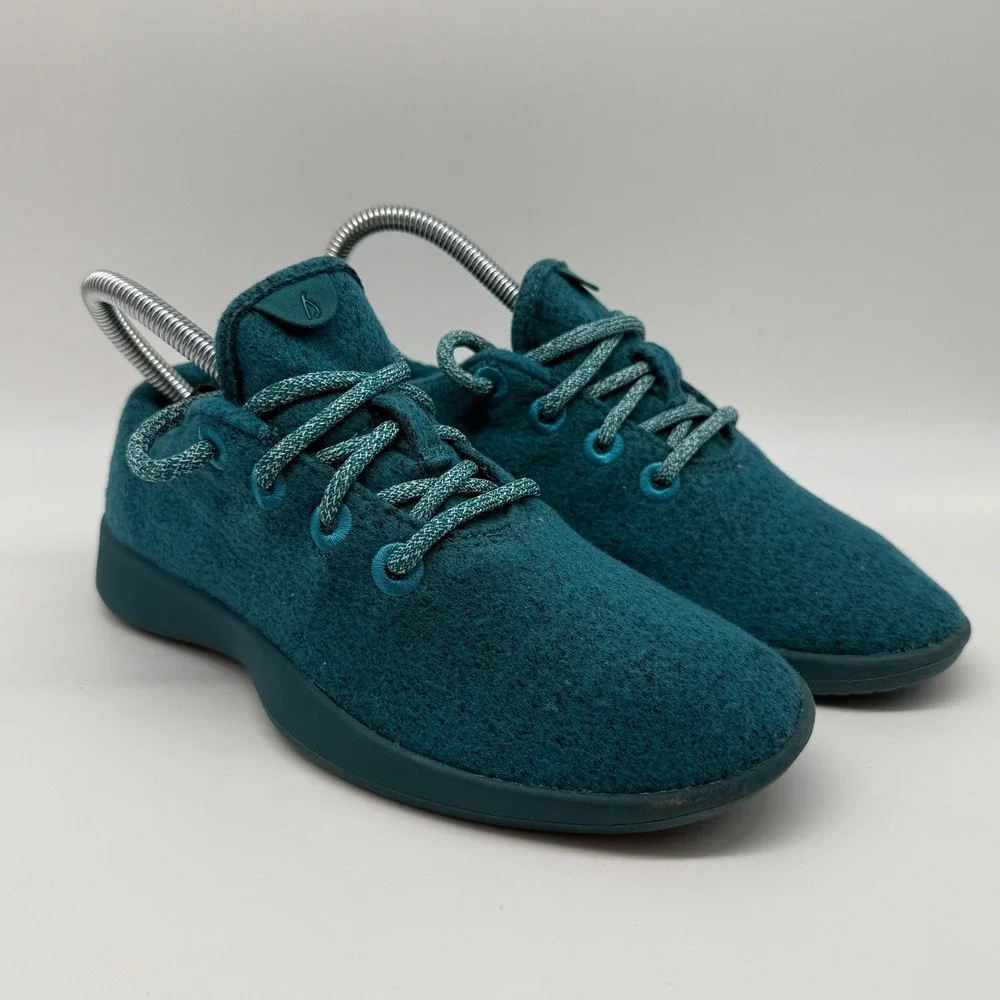Allbirds Wool Runner Women Size 7 Teal Blue Sustainable Merino Wool Sneakers